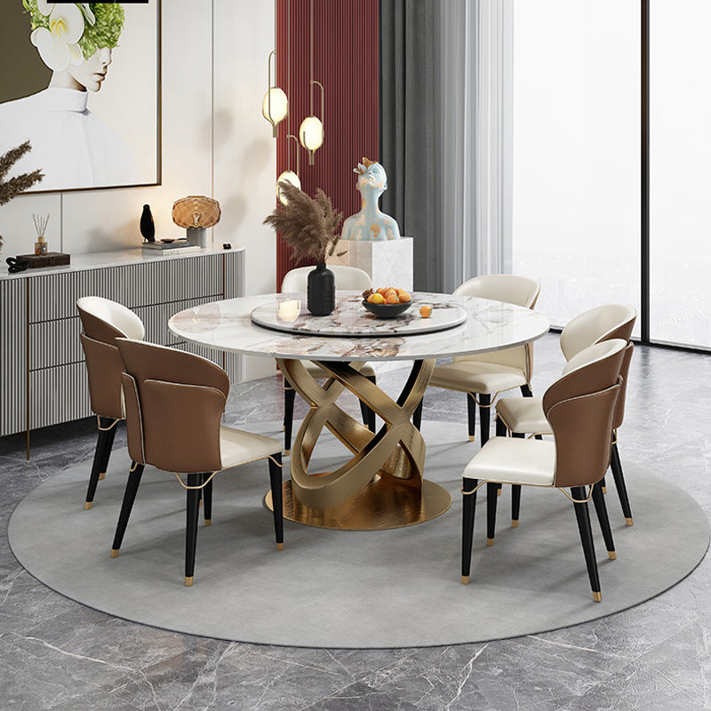 Liguria White+Gold Slate Dining Table 47.24"D