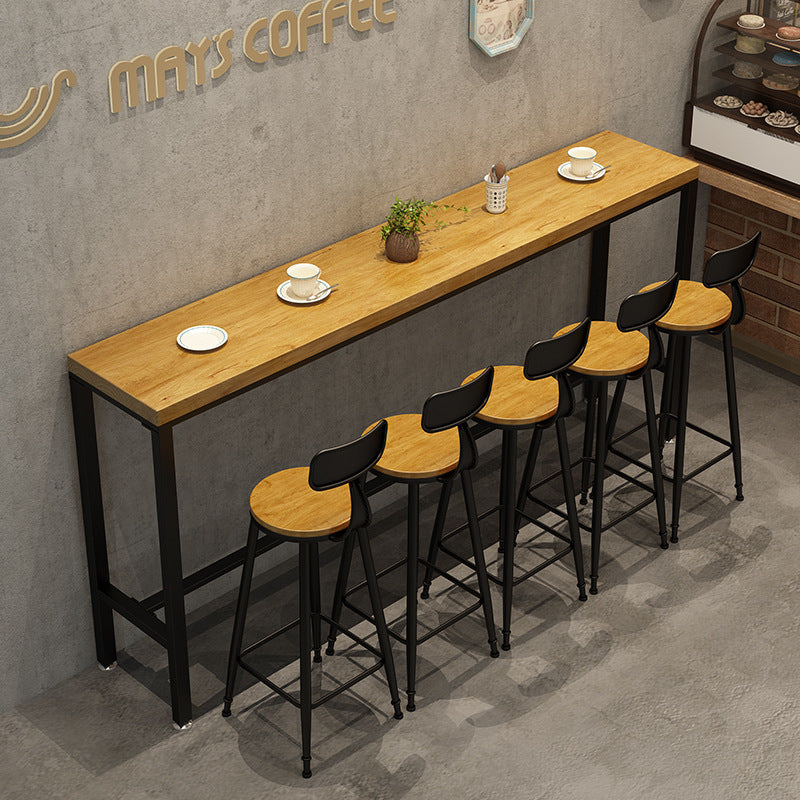 Abruzzo Black and Wood Bar Stools 37.80"H