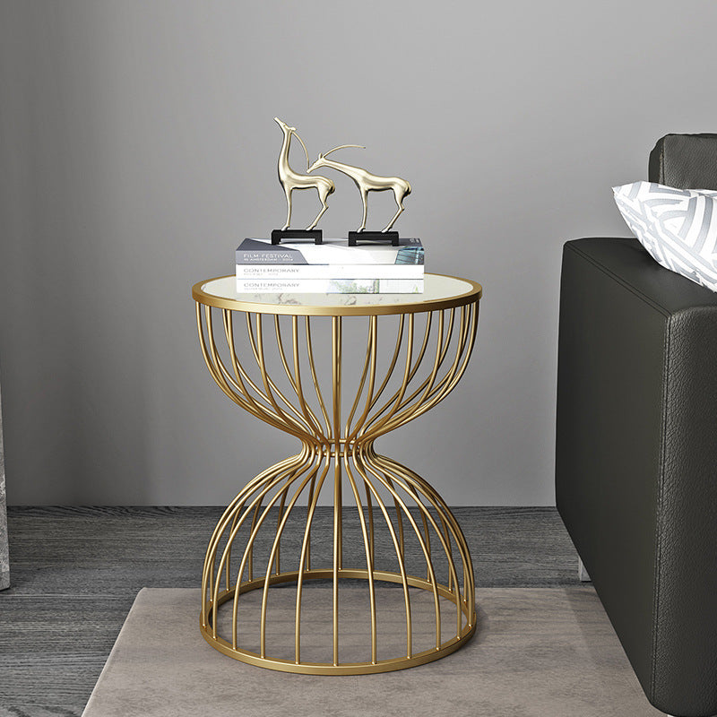 Bergamo Modern Marble Side Table 19.69"D