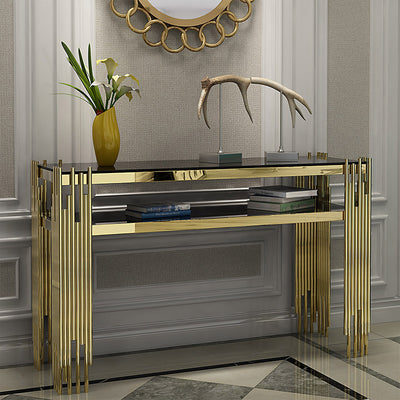 Sant'Antimo Black and Gold Marble Console Table 47.24"D