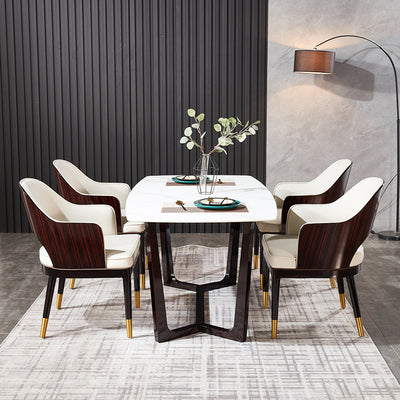 Pomezia Microfiber leather Dining Chairs 22.83"D  (with 2 chairs)