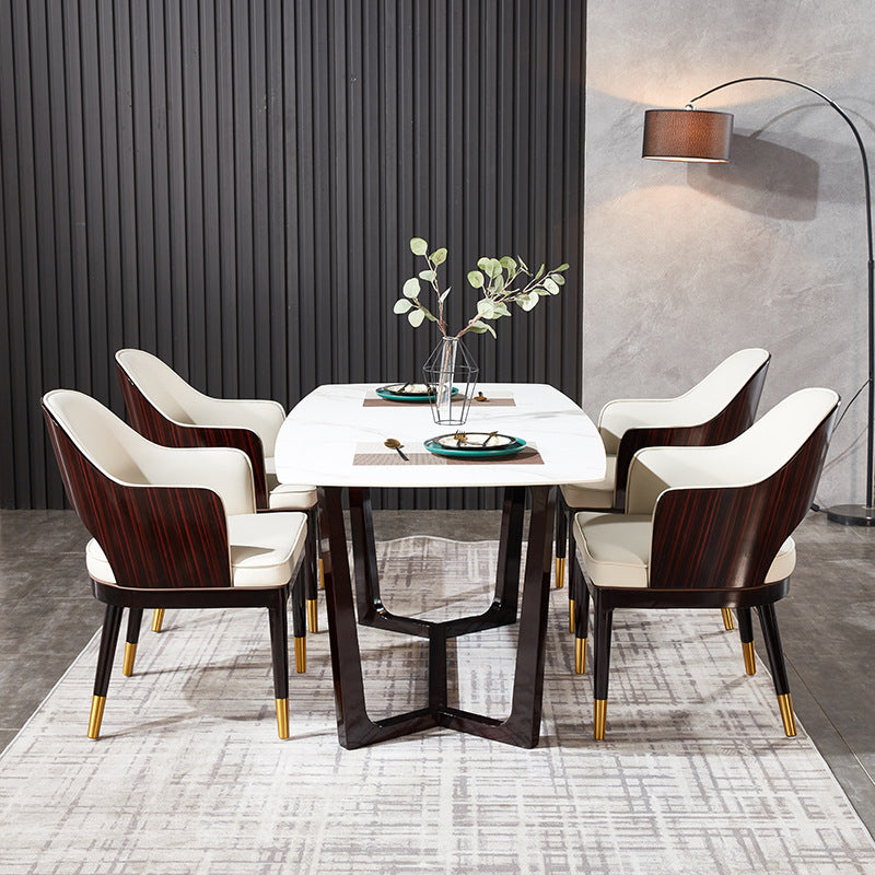 Pomezia Microfiber leather Dining Chairs 22.83"D  (with 2 chairs)