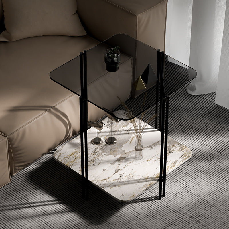 Bagnoli Side Table with Two Layers 19.68"D