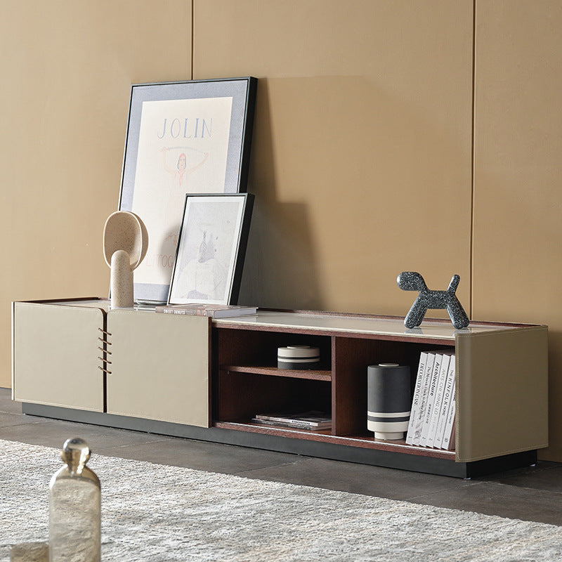 Bologna Saddle Leather TV Stands 78.74"D