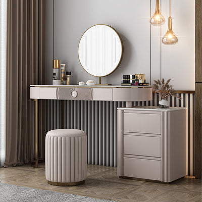 Gallarate Beige Slate Makeup Vanity 39.37"D+15.74"D