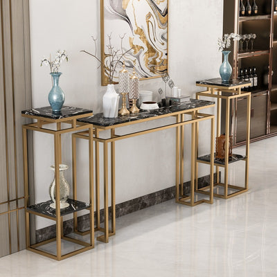Sant'Antimo Black Marble Console Table 47.24"D