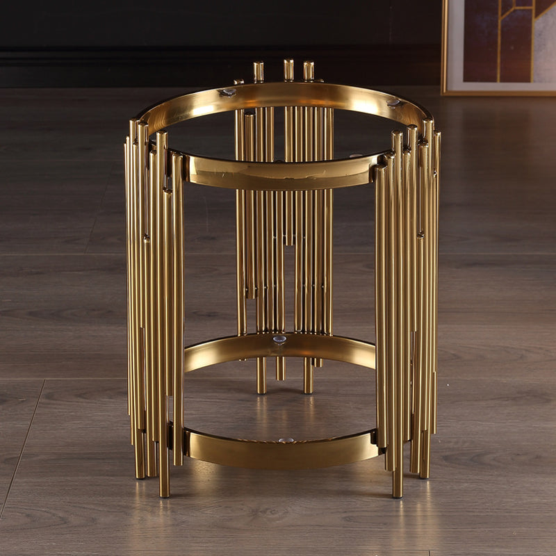 Elba Black Tempered Glass Side Tables 19.69"D