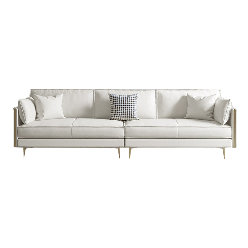 Palau Beige Three-Seat Leather Sofa 70&