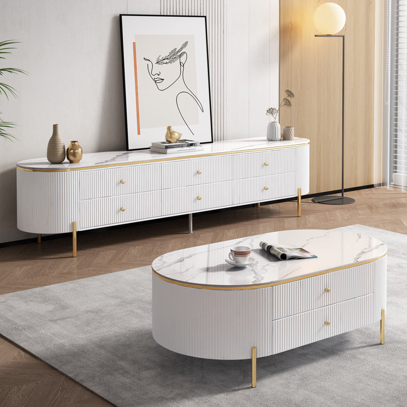 Saronno White Slate TV Stand 78.74"D 