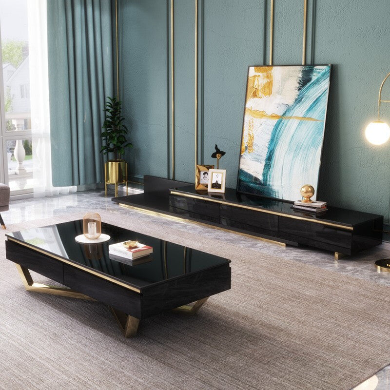 Elba Mirror Coffee Table Living Room 70.87"D+51.18"D