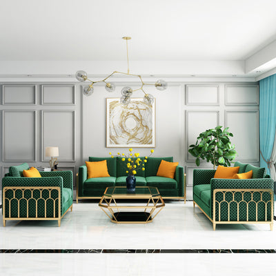 Naples Green Corduroy Cafe Sofa 59.06"D