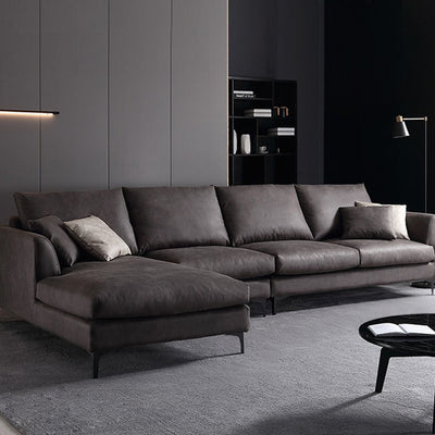 Forli Grey Technology Cloth Fabric Sofa 137.80"D