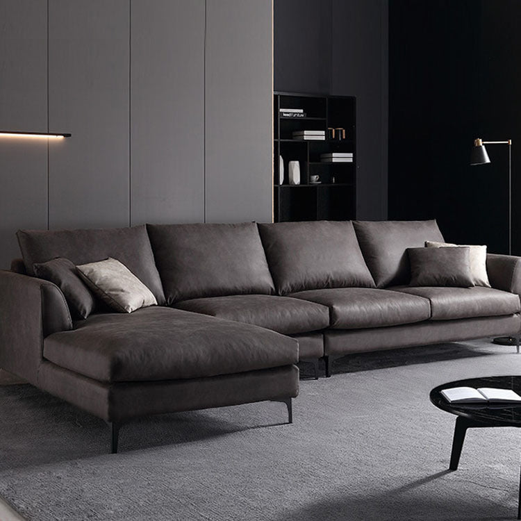 Forli Grey Technology Cloth Fabric Sofa 137.80"D