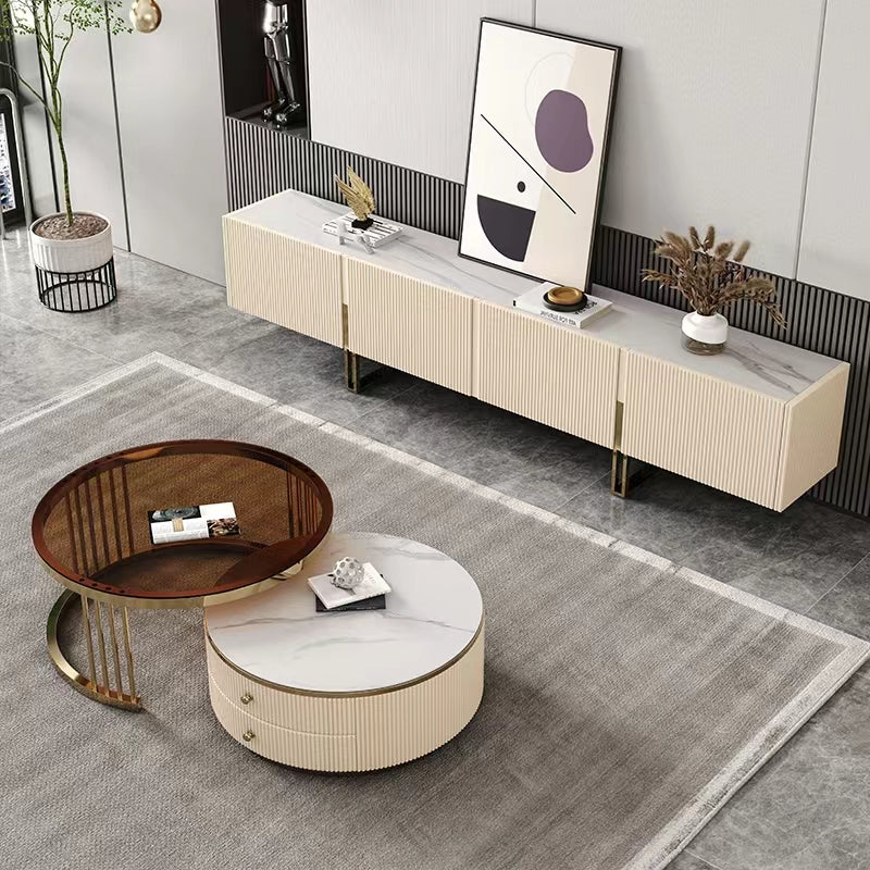 Gaeta Beige Slate TV Stand 78.74"D