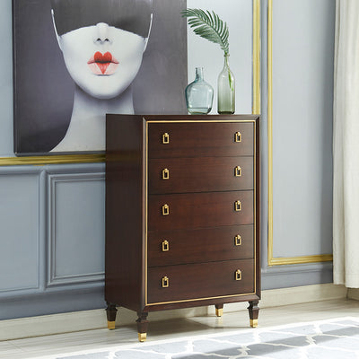 Ciampino Walnut Solid Wood Dresser 33.46"D