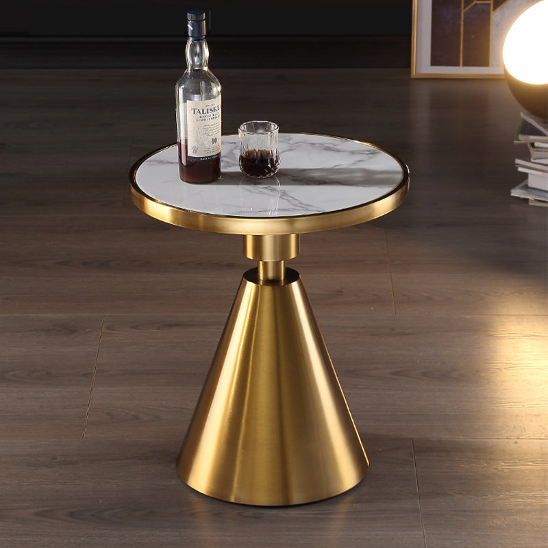 Liguria Gold Marble Side Table 19.69"D
