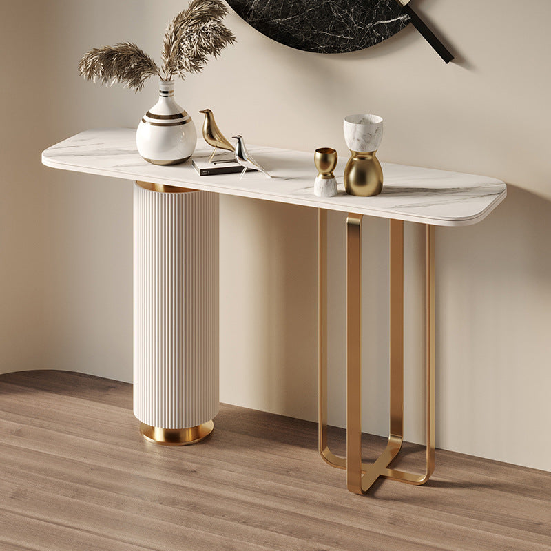 Iglesias White Slate Console Table 47.24"D