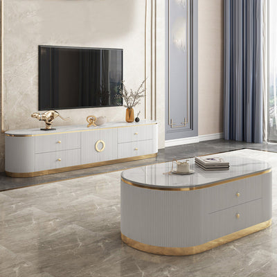 Biella White Slate TV Stand 70.86''D