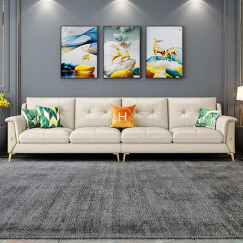 Forli Beige Microfiber Leather Sectionals 64.96"