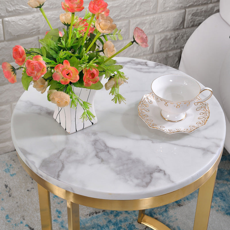 Altamura Marble Side Table 19.69"D