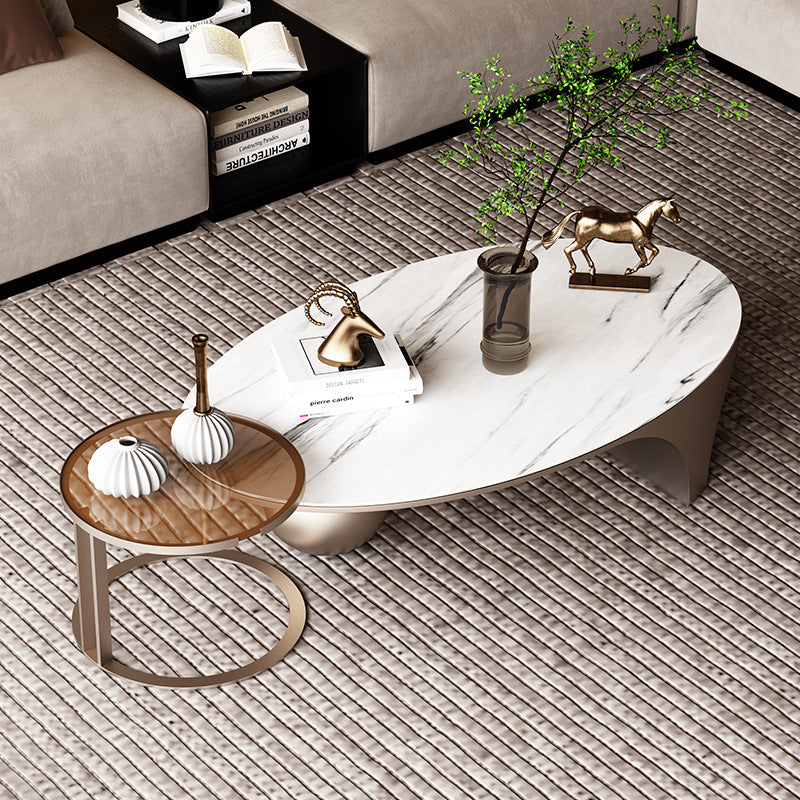 Bergamo White and Black Slate Coffee Tables 51.18&