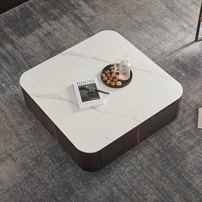 Bergamo White Slate Coffee Table 39.37"D