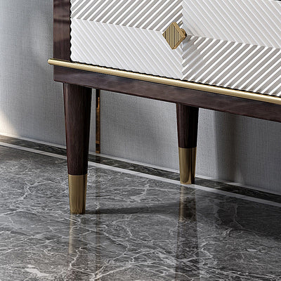 Sondrio White and Coffee Solid Wood 30.71"D