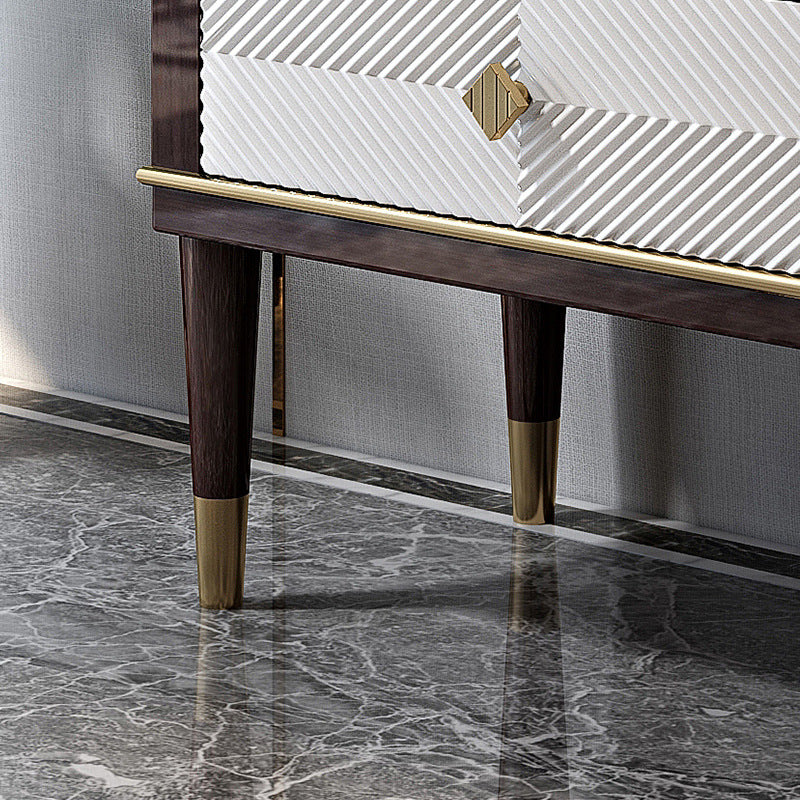 Sondrio White and Coffee Solid Wood 30.71"D