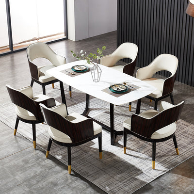 Pomezia Microfiber leather Dining Chairs 22.83"D  (with 2 chairs)