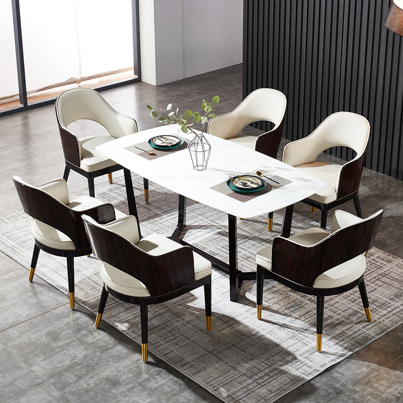Pomezia Microfiber leather Dining Chairs 22.83"D  (with 2 chairs)