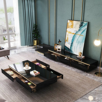 Elba Mirror Coffee Table Living Room 70.87"D+51.18"D