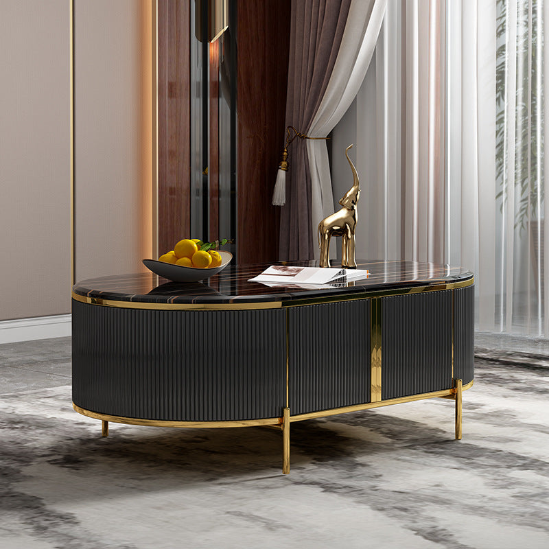 Bergamo Black Slate Coffee Table 51.18"D