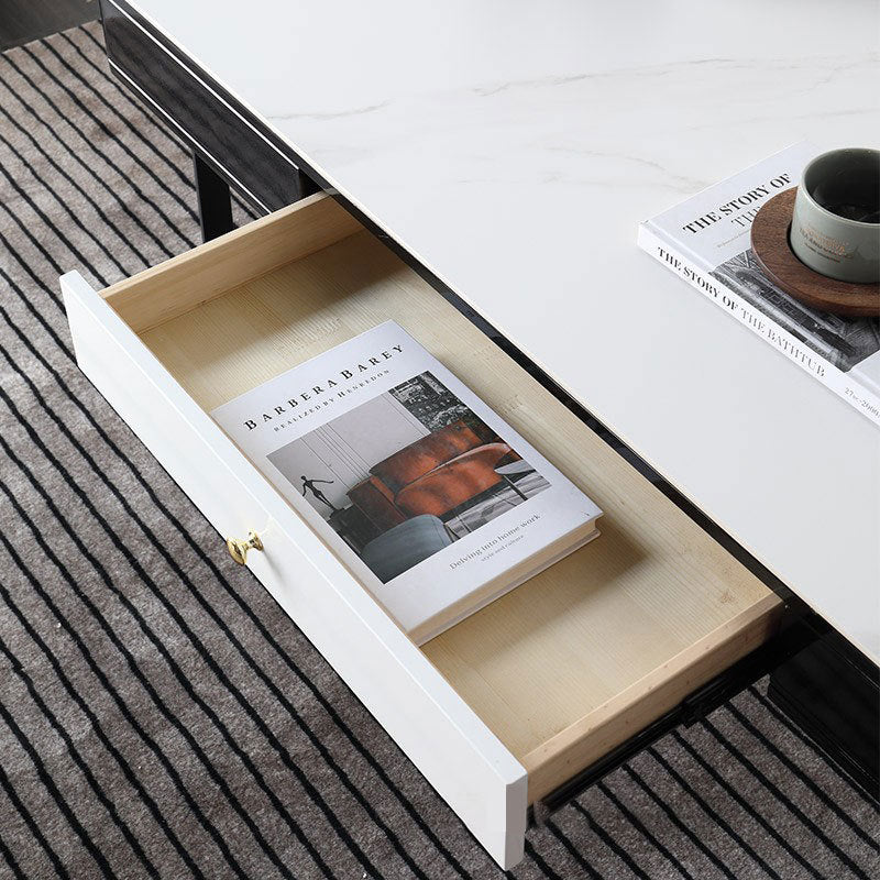 Itri Black and White Slate Desk 47.24"D