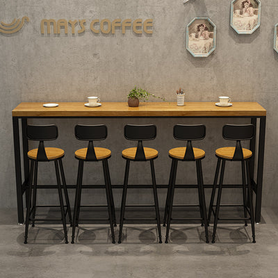 Abruzzo Black and Wood Bar Stools 37.80"H