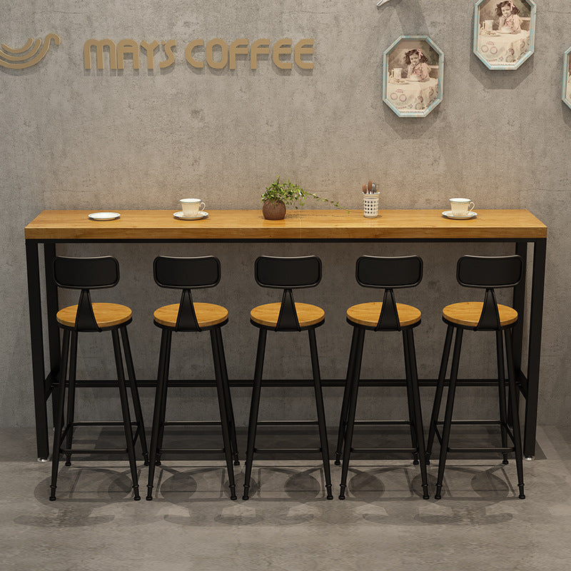 Abruzzo Black and Wood Bar Stools 37.80"H