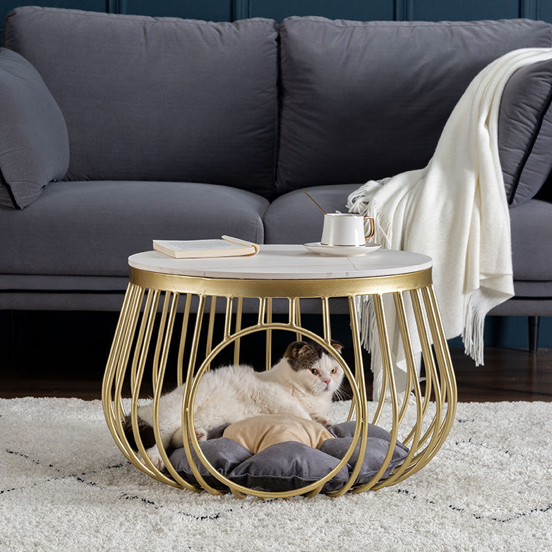 Elba Tempered Glass Pet Table 21.65"D