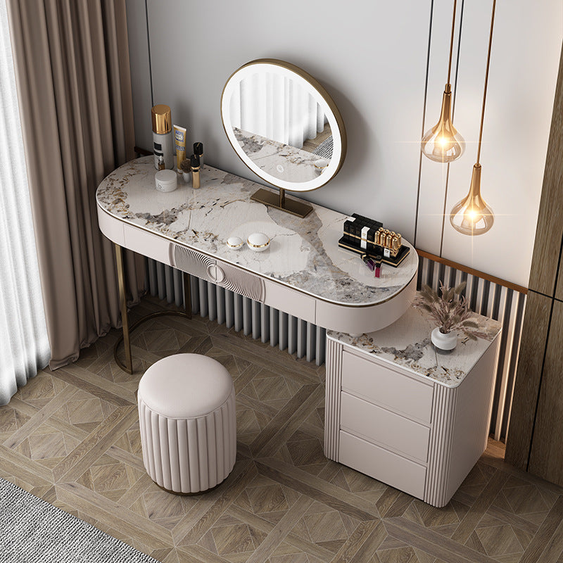 Gallarate Beige Slate Makeup Vanity 39.37"D+15.74"D
