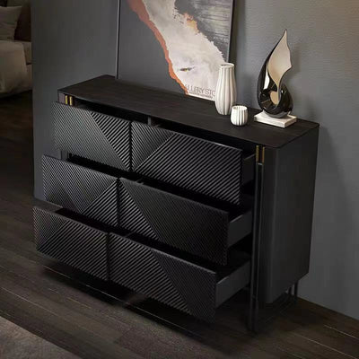 Pistoia Black Solid Wood Dresser 47.24"D