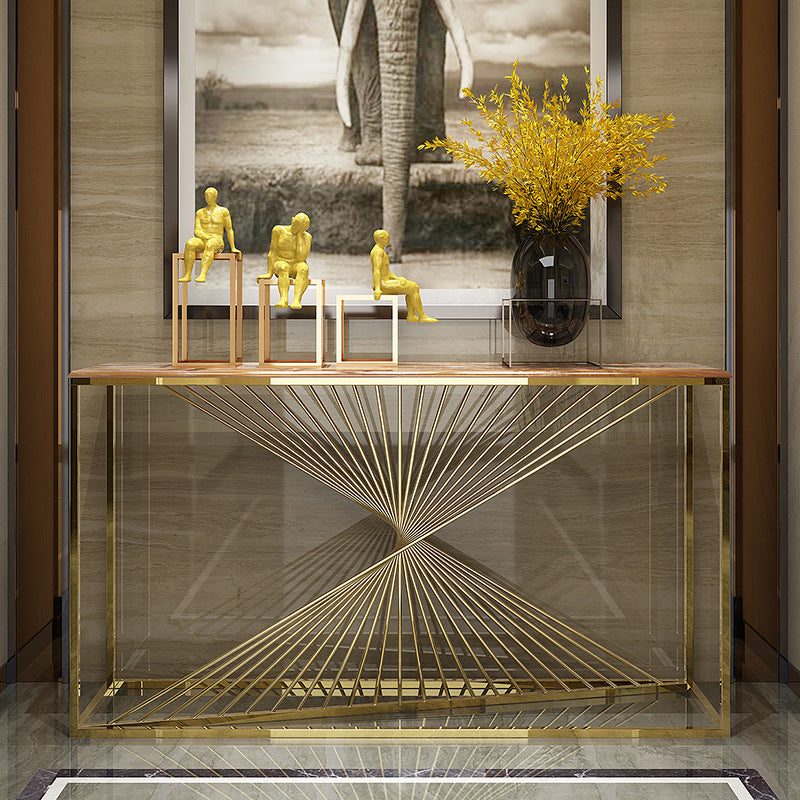 Iglesias Gold Marble Console Table 47.24"D