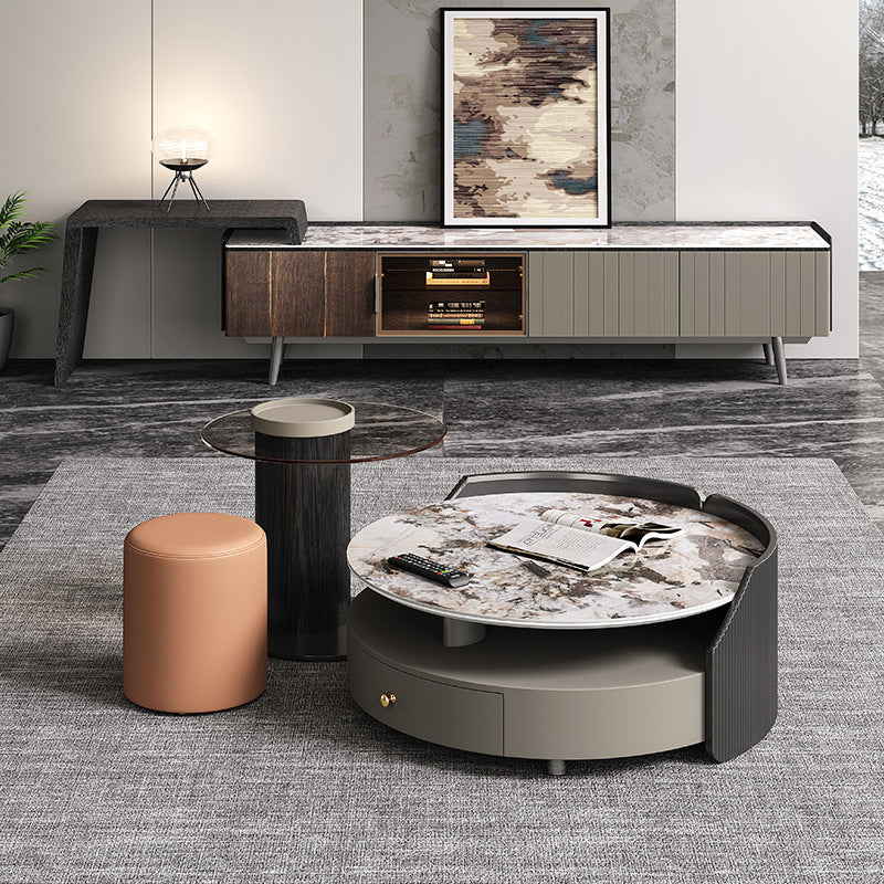 Bergamo Slate Coffee Table 21.65"D+35.43"D