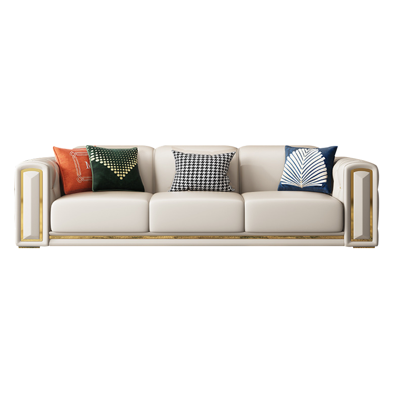 Orosei Nappa Leather Sofa 86.61"D （Without Pillows）