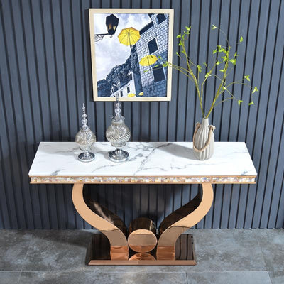 Sant'Antimo White Marble Console Table 47.24"D