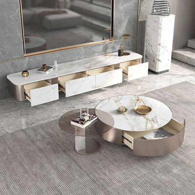 Segrate Slate Coffee Table 23.62"D+35.43"D