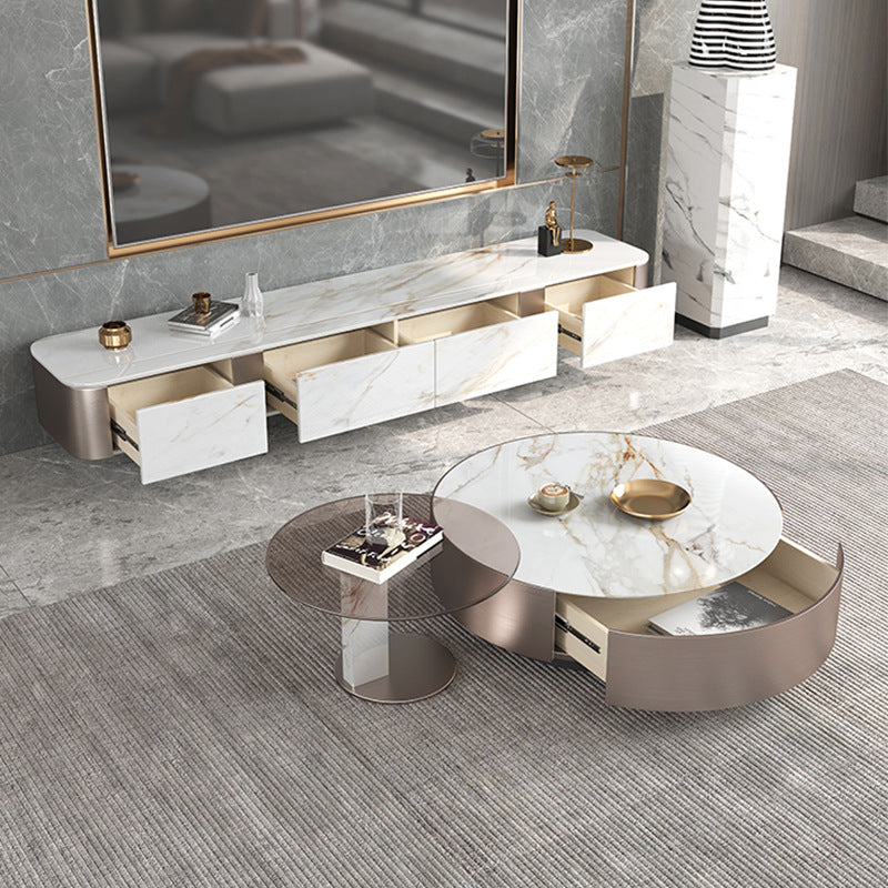 Segrate Slate Coffee Table 23.62"D+35.43"D