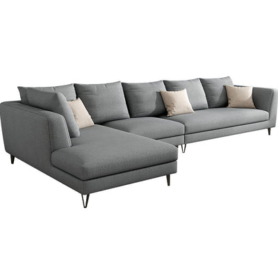Aosta Grey Cotton Linen Sectionals 68.90"D+70.87"D