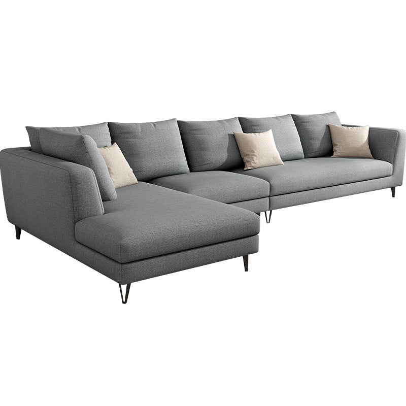 Aosta Grey Cotton Linen Sectionals 68.90"D+70.87"D