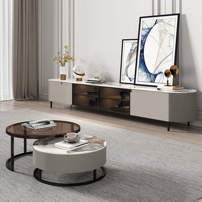 Battipaglia Grey+White Slate TV Stand 78.74"D