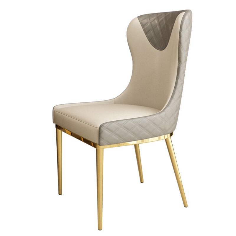 Bologna Beige PU Leather Dining Chair 18.50"D (with 2 chairs)