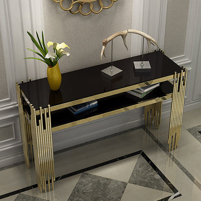 Sant'Antimo Black and Gold Marble Console Table 47.24"D