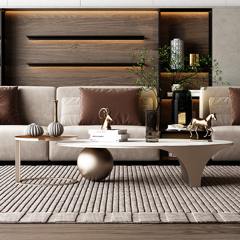 Bergamo White and Black Slate Coffee Tables 51.18&